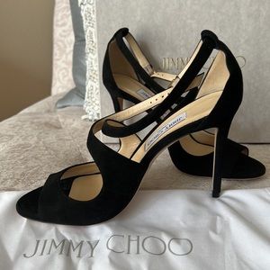NWT- JIMMY CHOO Emily 100mm heel (3.9 inch heel) open toe,slim heel.